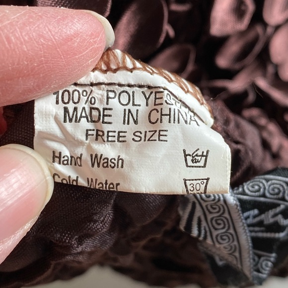 Brown Textured Popcorn Top with Short Sleeves ONE SIZE - Picture 8 of 9